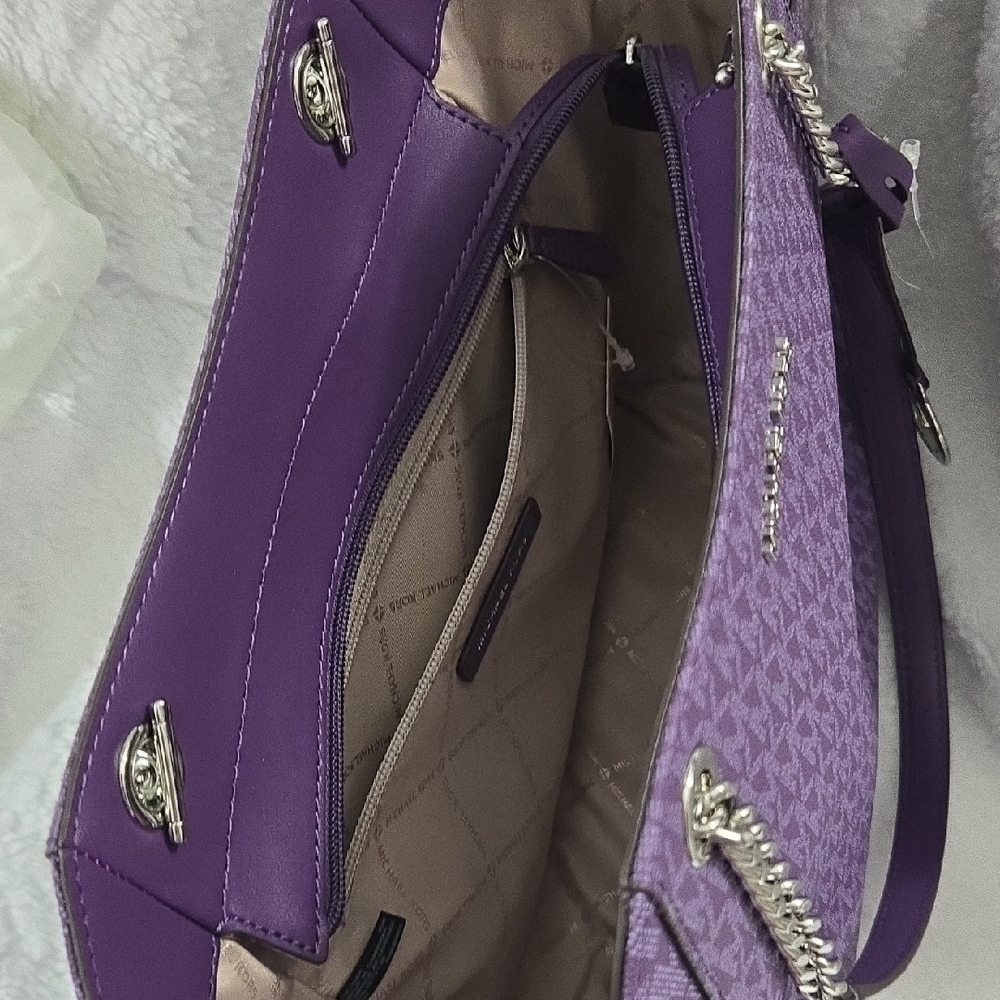 Michael Kors Purple Signature Canvas Tote - Picture 5 of 12
